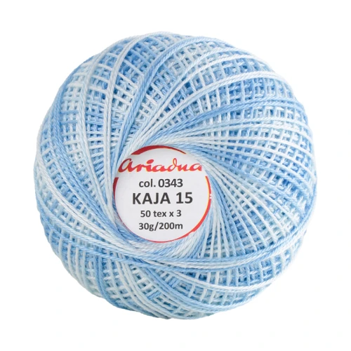 Kordonek Kaja 15 / 30 g / 343 ombre lodowy z błękitem