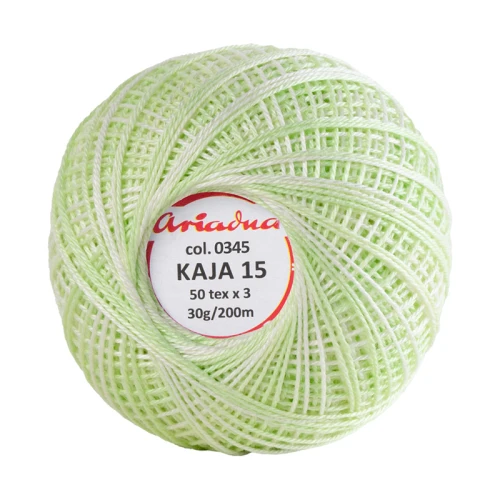 Kordonek Kaja 15 / 30 g / 345 ombre pistacja z bielą