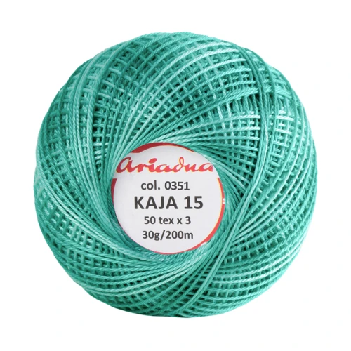 Kordonek Kaja 15 / 30 g / 351 ombre szmaragd z miętą