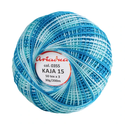 Kordonek Kaja 15 / 30 g / 355 ombre jasna mięta z turkusem