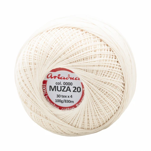 Kordonek Muza 20 / 100 g / 0000 naturalny