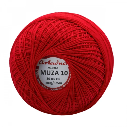 Kordonek Muza 10 / 100 g / 343 czerwień