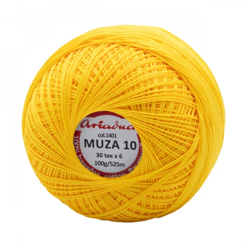 Kordonek Muza 10 / 100 g / 1401 intensywny żółty