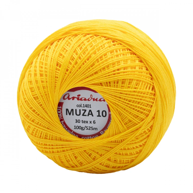 Kordonek Muza 10 / 100 g / 1401 intensywny żółty