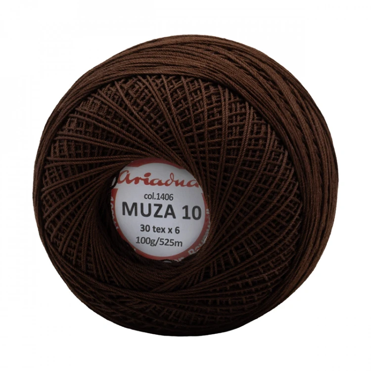 Kordonek Muza 10 / 100 g / 1406 ciemny brąz
