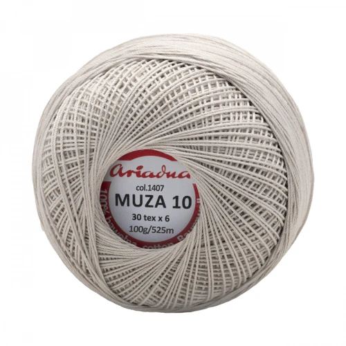 Kordonek Muza 10 / 100 g / 1407 jasny szary