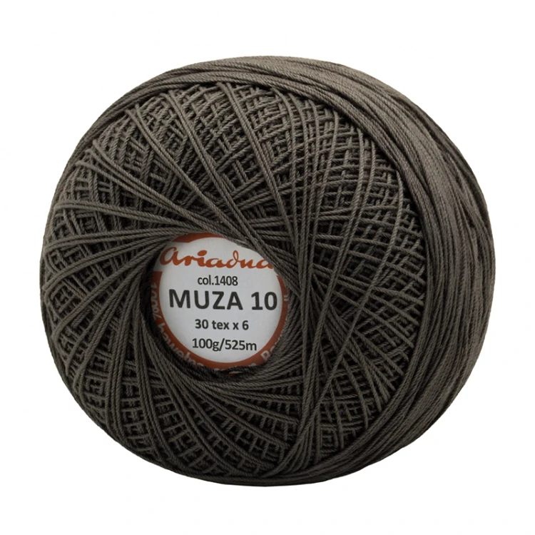 Kordonek Muza 10 / 100 g / 1408 ciemny szary