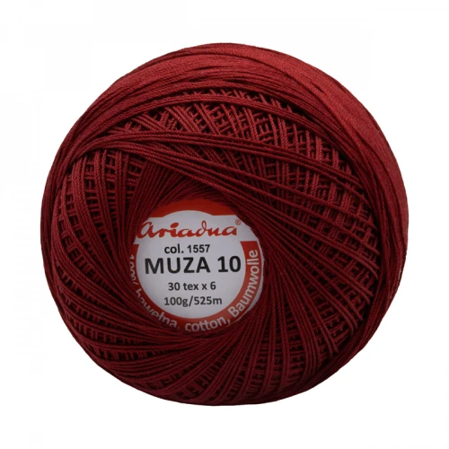 Kordonek Muza 10 / 100 g / 1557 bordo