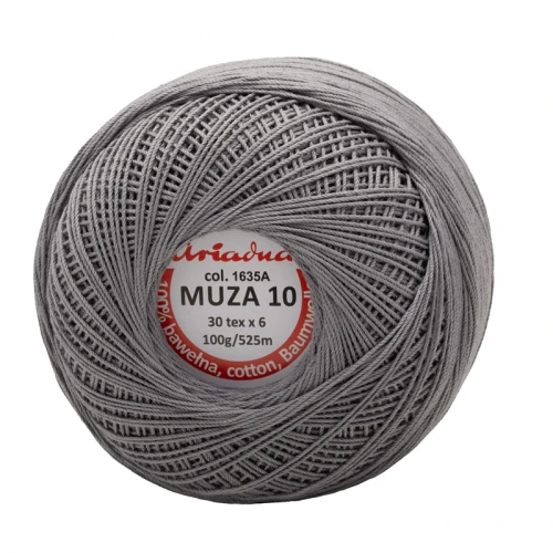 Kordonek Muza 10 / 100 g / 1635A stalowy