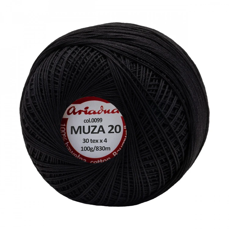 Kordonek Muza 20 / 100 g / 099 czerń