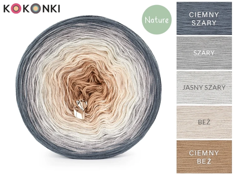 KOKONEK Nature NT060 Kotek i motek 09N - Ciemny szary/szary/jasny szary/beż/ciemny beż