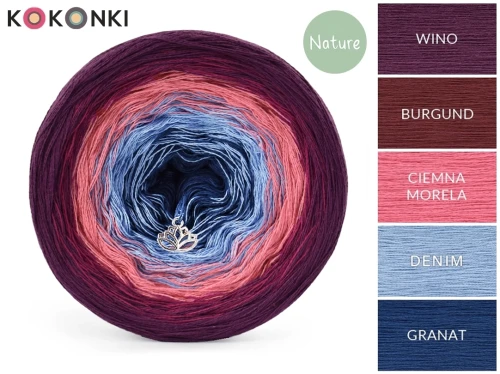 KOKONEK Nature NT063 Kotek i motek 12N - Wino/burgund/ciemna morela/denim/granat