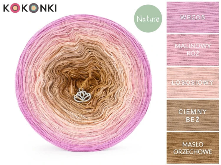 KOKONEK Nature NT062 Kotek i motek 11N - Wrzos/malinowy róż/łososiowy/ciemny beż/masło orzechowe