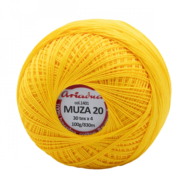 Kordonek Muza 20 / 100 g / 1401 intensywny żółty