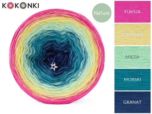 KOKONEK Nature NT053 Kotek i motek 02N - Fuksja/rumianek/mięta/morski/granat