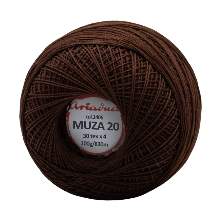 Kordonek Muza 20 / 100 g / 1406 ciemny brąz