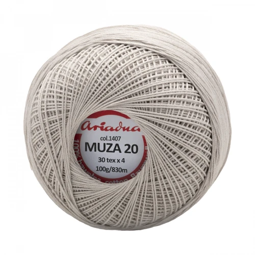 Kordonek Muza 20 / 100 g / 1407 jasny szary