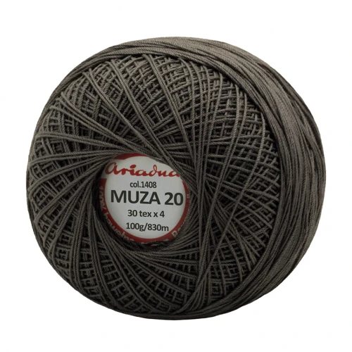 Kordonek Muza 20 / 100 g / 1408 ciemny szary