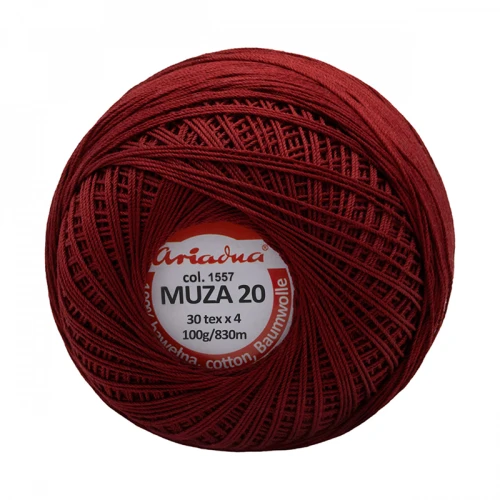 Kordonek Muza 20 / 100 g / 1557 bordo