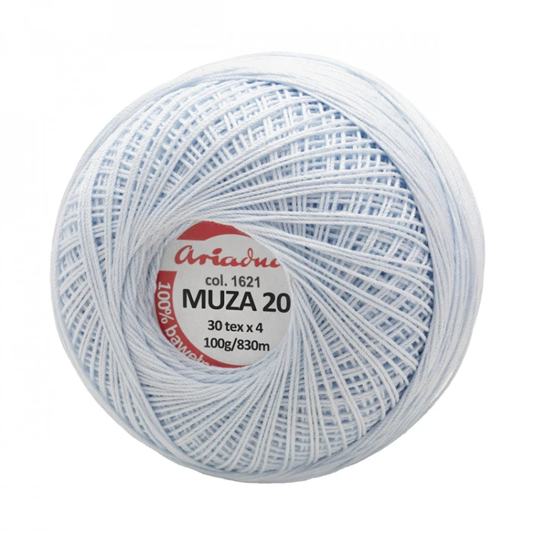 Kordonek Muza 20 / 100 g / 1621 lodowy błękit