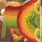 Sada na svetr Charlotte od Kotek i motek 10N / Kokonki Nature / Červená/Dýně/Kurkuma/Avokádo/Pesto + vzor PDF