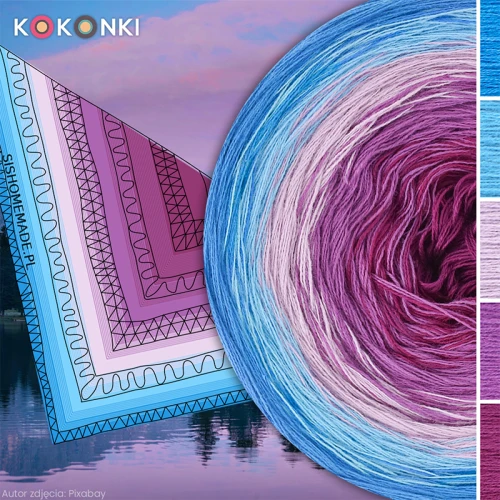 KOKONEK Classic B261 Kotek i motek 04C - Lazur/cyjan/ametyst/jasny fiolet/jeżyna