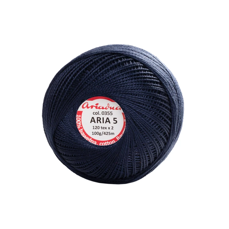 Kordonek Aria 5 / 100 g / 0355 głęboki granat