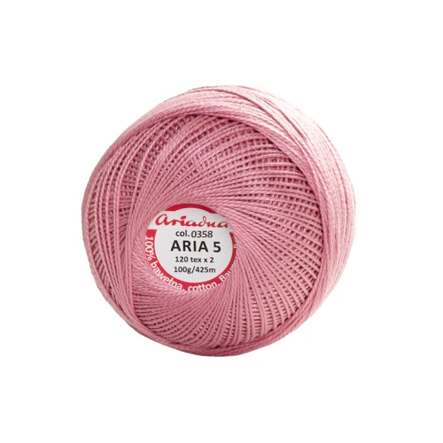 Kordonek Aria 5 / 100 g / 0358 brudny róż
