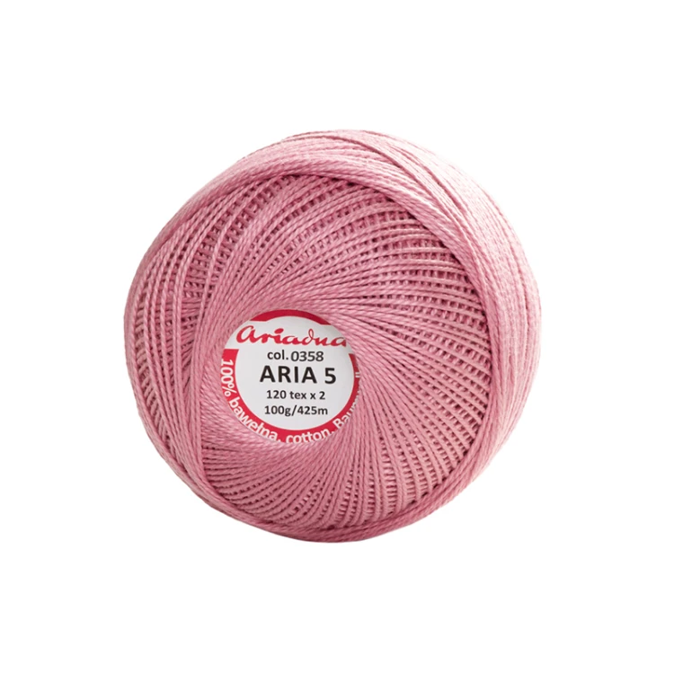 Kordonek Aria 5 / 100 g / 0358 brudny róż