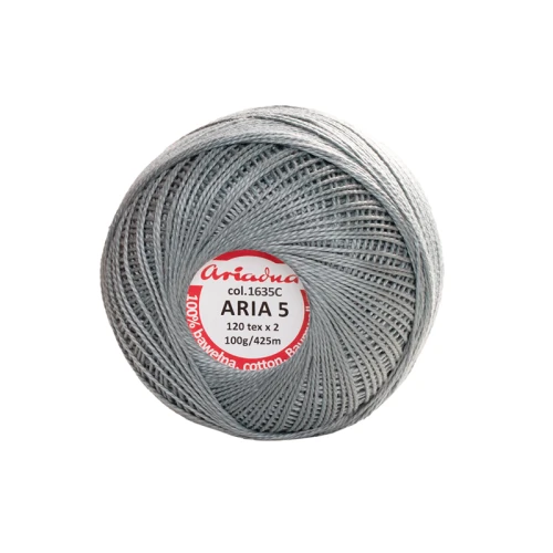 Kordonek Aria 5 / 100 g / 1635C średni szary