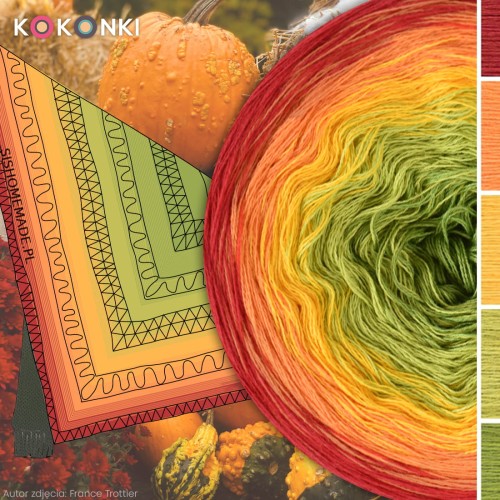 KOKONEK Nature NT061 Kotek i motek 10N - Czerwień/dynia/kurkuma/awokado/pesto
