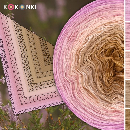 KOKONEK Nature NT062 Kotek i motek 11N - Wrzos/malinowy róż/łososiowy/ciemny beż/masło orzechowe
