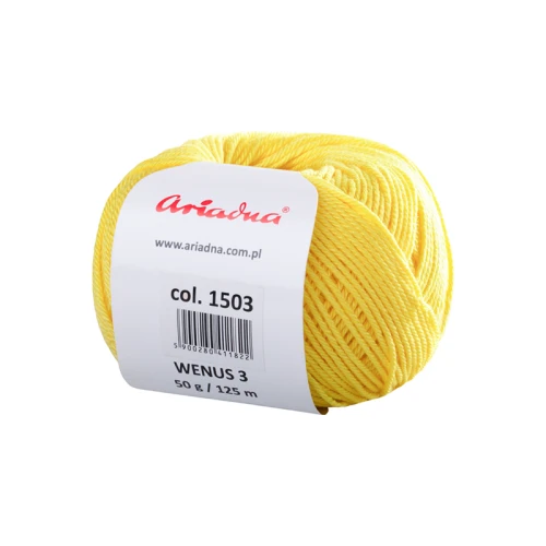 Włóczka Ariadna Wenus 3 / 1503 słoneczny