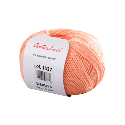 Włóczka Ariadna Wenus 3 / 1537 brzoskwinia