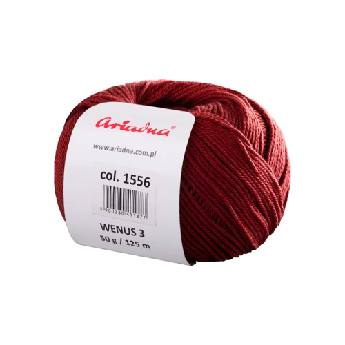 Włóczka Ariadna Wenus 3 / 1556 bordo