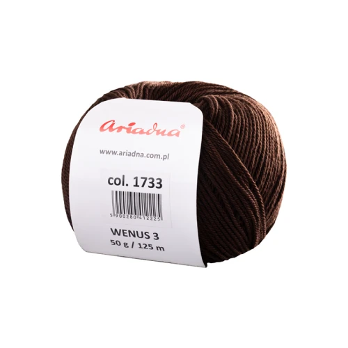 Włóczka Ariadna Wenus 3 / 1733 ciemny brąz