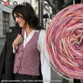 Autorka: @szarlotka_knits; Wzór: Love Story Vest od @otulamy; Kokonek Sky + Gabo Wool Baby Silk Yak brudny róż; druty 5mm