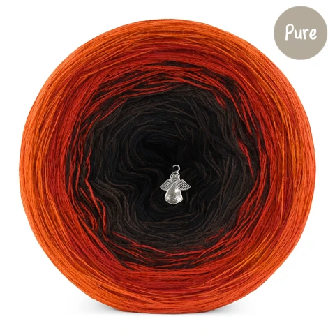 KOKONEK_Pure P190 - Marchewka/czerwień/czekolada/czerń / 3 nitki / 1200 m / 240 g - GOTOWY