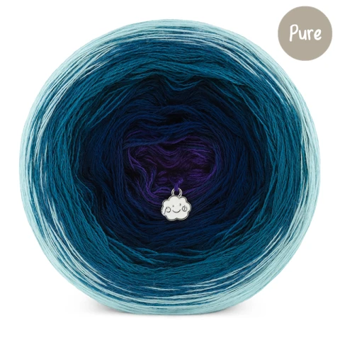KOKONEK_Pure P191 - Patyna/petrol/granat/śliwka / 3 nitki / 1200 m / 240 g - GOTOWY