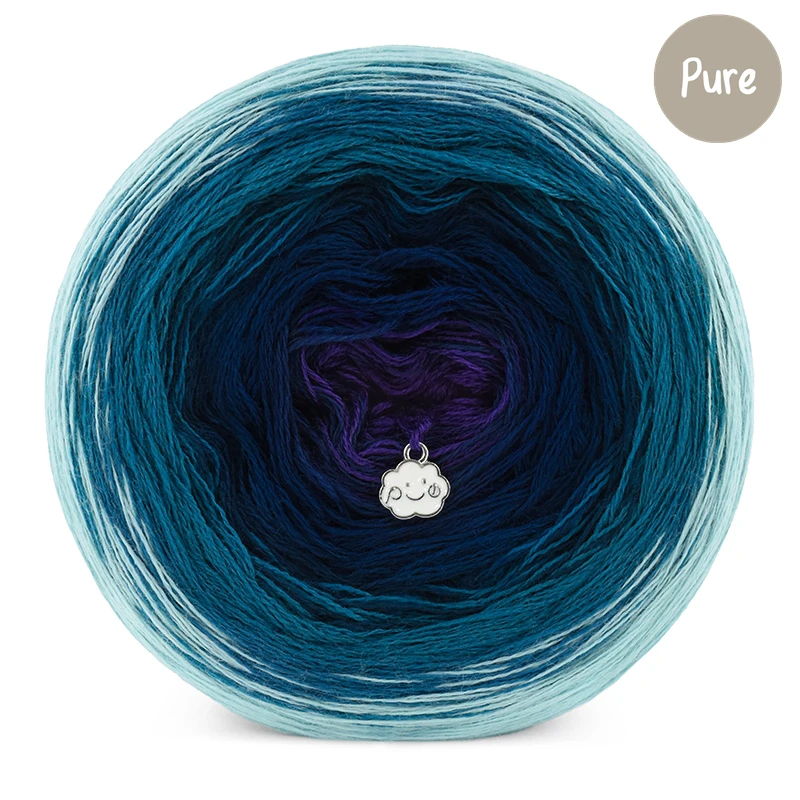KOKONEK_Pure P191 - Patyna/petrol/granat/śliwka, 3 nitki, 1200 m, 240 g - GOTOWY