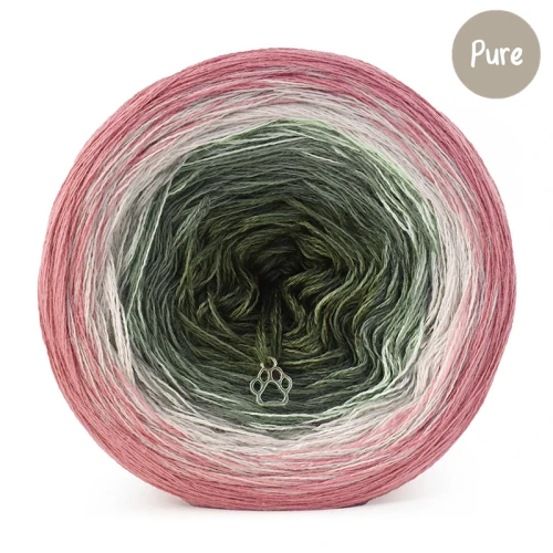 KOKONEK_Pure P171 - Malwa/chłodny beż/eukaliptus/khaki, 3 nitki, 1200 m, 240 g - GOTOWY