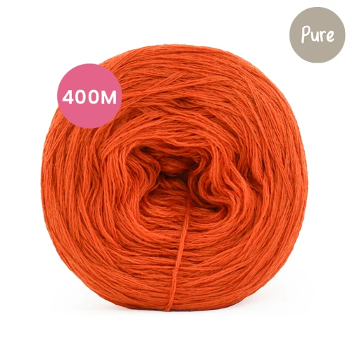 KOKONEK Mono Pure jeden kolor - marchewka, 3 nitki, 400 m, 80 g - GOTOWY