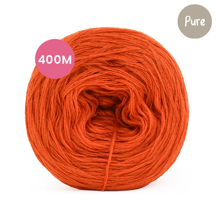 KOKONEK Mono Pure jeden kolor - marchewka, 3 nitki, 400 m, 80 g - GOTOWY