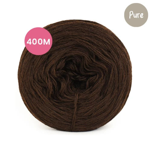 KOKONEK Mono Pure jeden kolor - czekolada, 3 nitki, 400 m, 80 g - GOTOWY