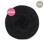KOKONEK_Pure Mono jeden kolor - czerń / 3 nitki / 400 m / 80 g - GOTOWY