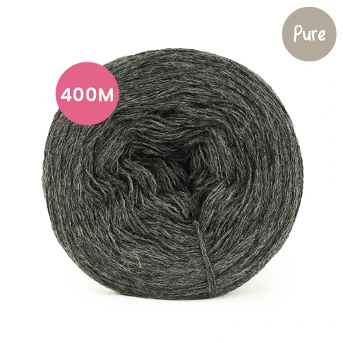 KOKONEK Mono Pure jeden kolor - ciemny szary, 3 nitki, 400 m, 80 g - GOTOWY