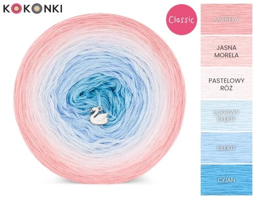 KOKONEK Classic B274 Miłostka - Morela/jasna morela/pastelowy róż/lodowy błękit/błękit/cyjan