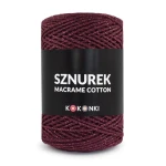 Sznurek Macrame Cotton Shine by KOKONKI 2mm / rolka 200m / 295 wino + magenta LUREX