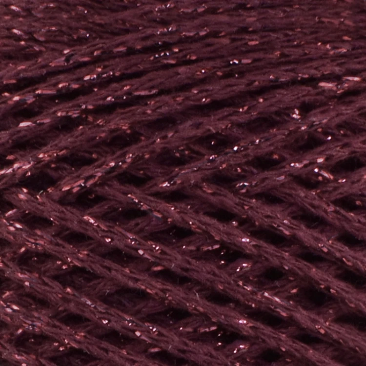 Sznurek Macrame Cotton Shine by KOKONKI 2mm / rolka 200m / wino + magenta LUREX