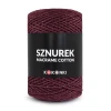 Sznurek Macrame Cotton Shine by KOKONKI 2mm / rolka 200m / wino + magenta LUREX (wiązany)